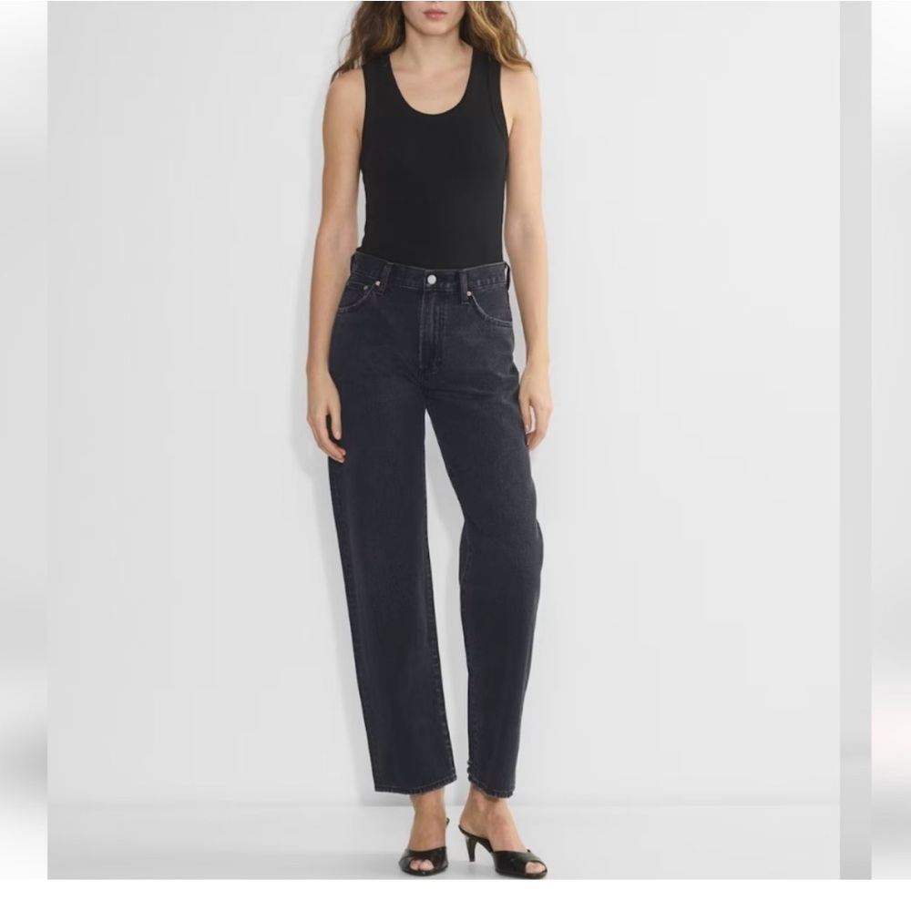 Aritzia Denim Forum The '90s Marlo High Rise Baggy Jean Washed Black Size 30